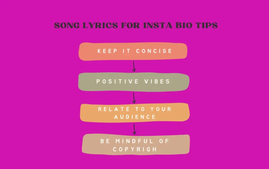 Song lyrics for insta bio tips