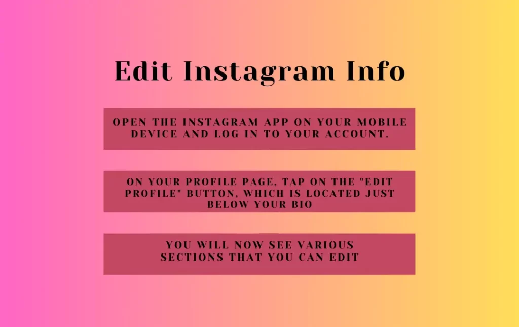 Edit instagram info