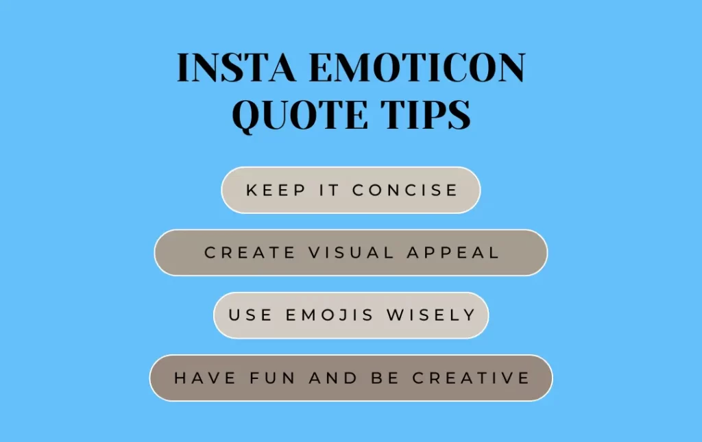 insta emoticon quote tips