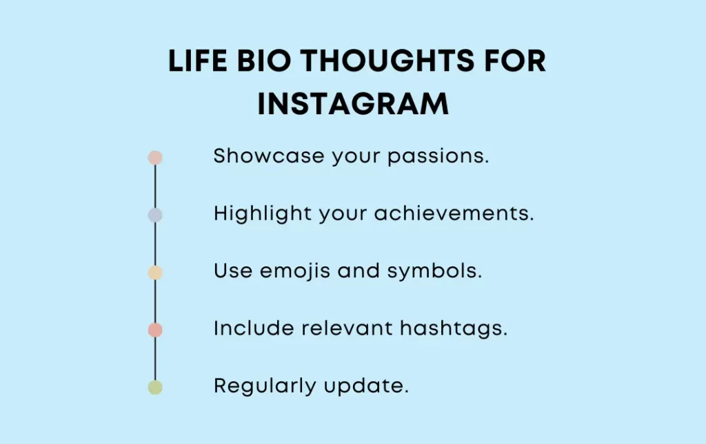 Life Bio Thoughts for Instagram infographics