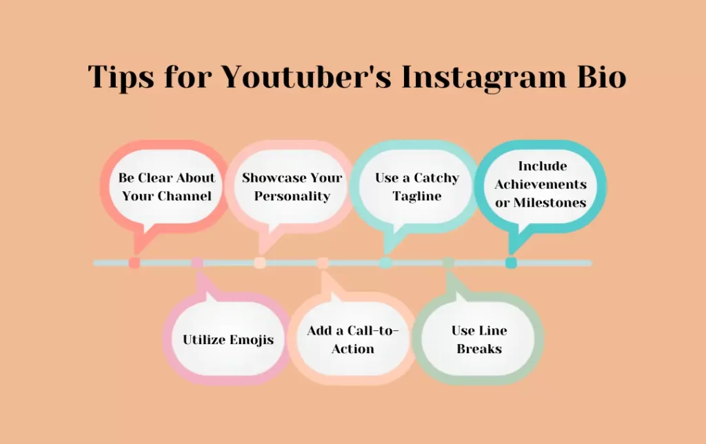Infographics:  Tips for Youtuber's Instagram Bio