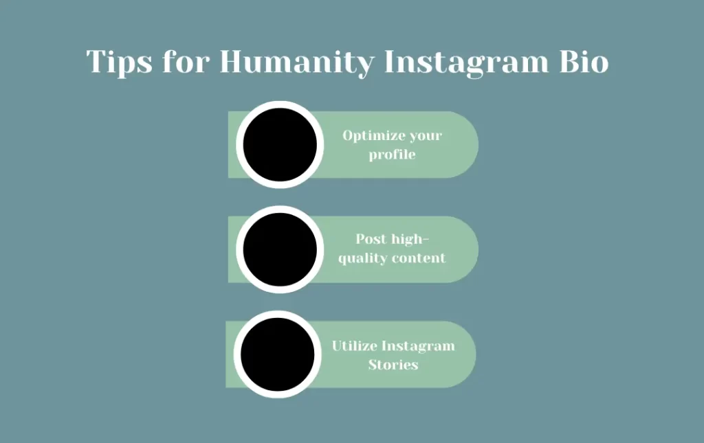 Infographics: Tips for Humanity Instagram Bio 