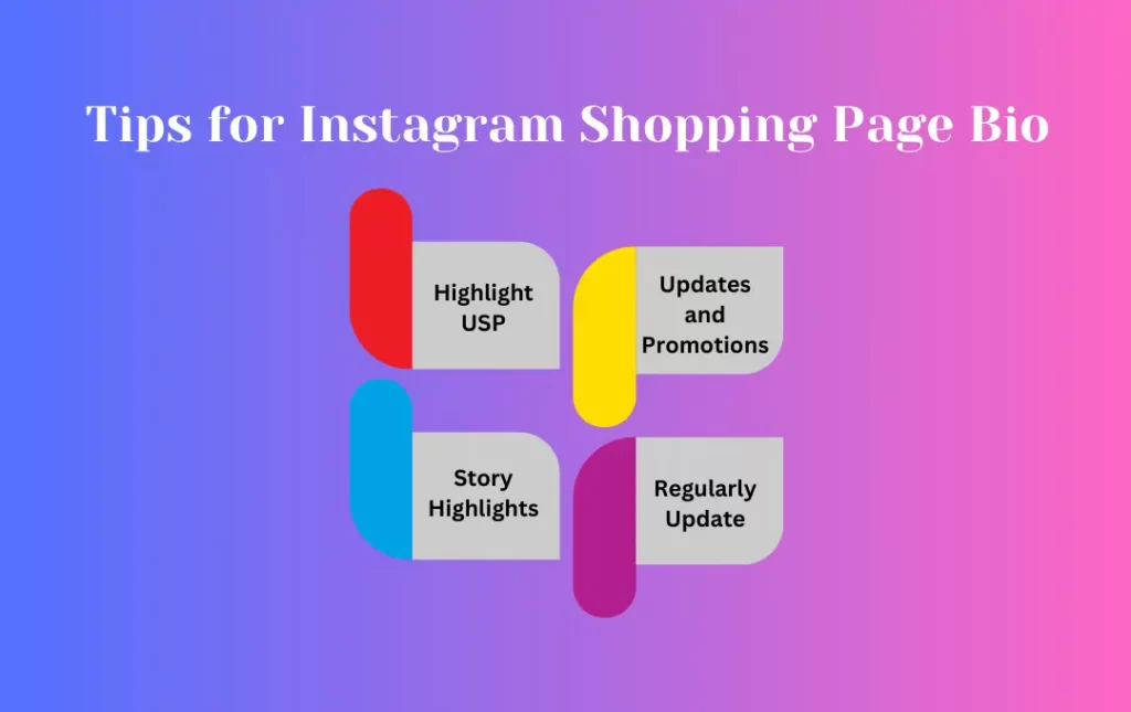 Infographics:  Tips for Instagram Shopping Page Bio 